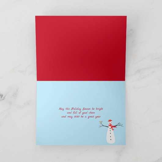 サンタ信じとスリーが月に付いたクリスマス カード (内部)