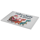 サンタ信じと恐竜(サンタに乗るディノス) カッティングボード (角)