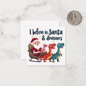 サンタ信じと恐竜（サンタに乗るディノス） ノートカード (正面/裏面インサイチュ)