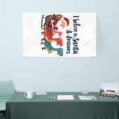 サンタ信じと恐竜(サンタに乗るディノス) 横断幕 (トレードショー)