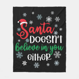 サンタ信じはクリスマスもおもしろいない フリースブランケット