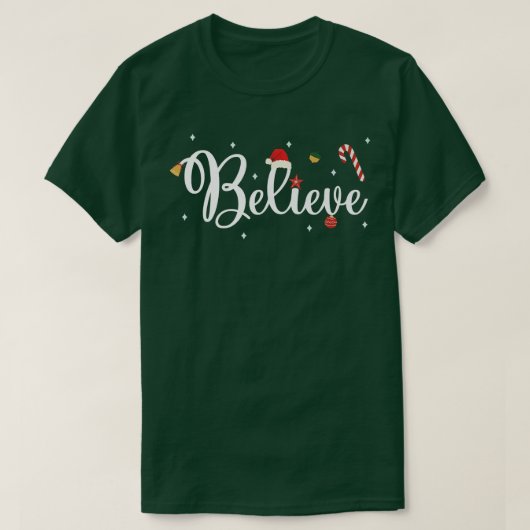サンタ信じクラウスチャイChristmas Hat Candy Xm Tシャツ (デザイン正面)