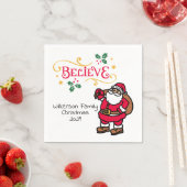 サンタ信じクリスマスに スタンダードカクテルナプキン (インサイチュ)