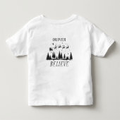 サンタ信じクリスマス伝統的ブラック トドラーTシャツ (裏面)