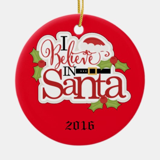 サンタ信じーにいる セラミックオーナメント (正面)