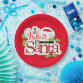 サンタ信じーにいる ペーパープレート (パーティー)