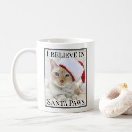 サンタ信じーにはサンタ帽にかわいい猫 コーヒーマグカップ