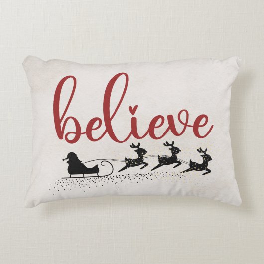 サンタ信じーウィズスリー&トナカイ アクセントクッション (正面)