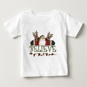 サンタ信じTシャツ&ギフト ベビーTシャツ