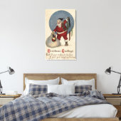 サンタ充填ストッキングからブリム キャンバスプリント (インサイチュ (寝室))