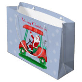 サンタ入りゴルフカート楽しいクリスマス！ ラージペーパーバッグ (裏面アングル)