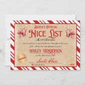 サンタ公式ニースリスト証明書 招待状 (正面)