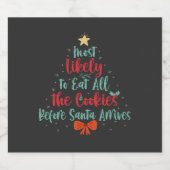 サンタ前食べのクッキーは最も多い スパークリングワインラベル (シングルラベル)