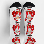 サンタ印刷ギフト豪華で快適感じ ソックス (上部)