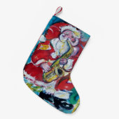 サンタ及びサクソフォーンのクリスマス・パーティ スモールクリスマスストッキング (正面 (吊り時))