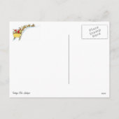 サンタ及びトナカイのそりの乗馬のモダンのヴィンテージ シーズンポストカード (裏面)