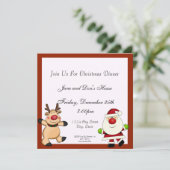 サンタ及びトナカイのクリスマスの休日 招待状 (スタンド正面)