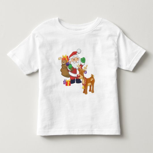 サンタ及びトナカイ トドラーTシャツ (正面)