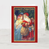 サンタ及び天使-クリスマスカード シーズンカード (正面)