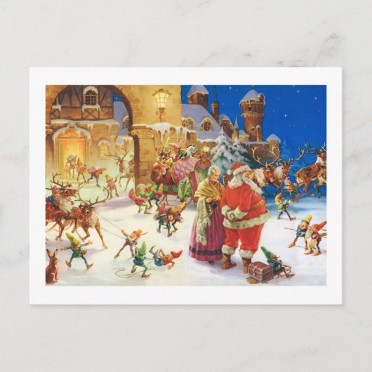 サンタ及び夫人クロース北極 シーズンポストカード (正面)