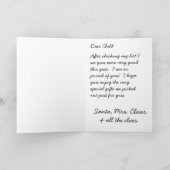 サンタ及び夫人クロース シーズンカード (内部)