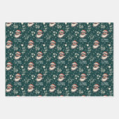 サンタ名前をカスタムするドードルズクリスマス ラッピングペーパーシート (正面2)