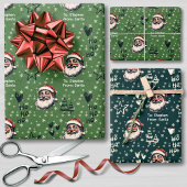 サンタ名前をカスタムするドードルズクリスマス ラッピングペーパーシート