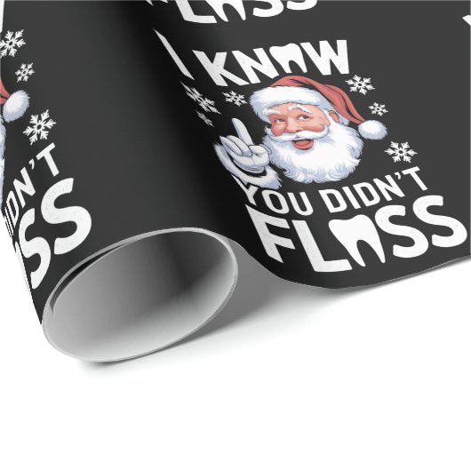 サンタ君が歯科の歯科医クリスマスをフロスしなかったのを知っている ラッピングペーパー (ロールコーナー)