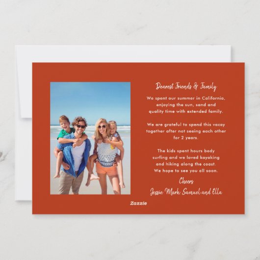 サンタ図解入りの、写真付きのライディングアサイクリングサマーホリデー シーズンカード (裏面)