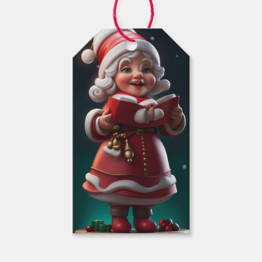 サンタ夫人 フィギュア クリスマス ホリデー ギフト タグ (正面)