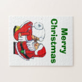 サンタ夫妻句クリスマスキスパズル ジグソーパズル (横)