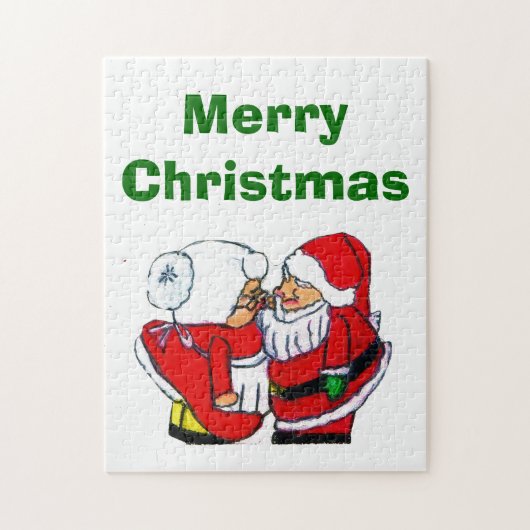 サンタ夫妻句クリスマスキスパズル ジグソーパズル (縦)