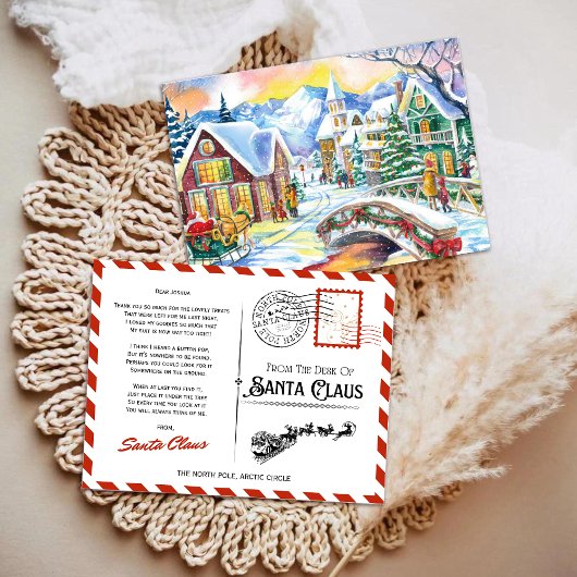 サンタ失ったのボタン:魔法のクリスマス シーズンポストカード