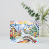 サンタ失ったのボタン:魔法のクリスマス シーズンポストカード (スタンド正面)