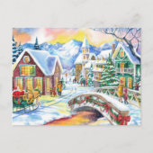 サンタ失ったのボタン:魔法のクリスマス シーズンポストカード (正面)