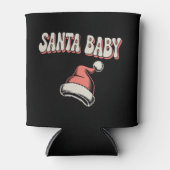 サンタ妊婦のベビーママ妊娠発表 缶クーラー (正面)