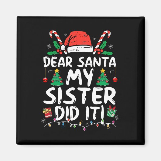 サンタ姉親愛がおもしろいクリスマス女子キ マグネット (正面)