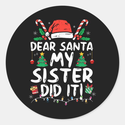 サンタ姉親愛がおもしろいクリスマス女子キ ラウンドシール (正面)