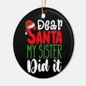 サンタ姉親愛が家族のクリスマスホリドをやった セラミックオーナメント (左)