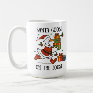 サンタ姿のガチョウが大暴れ!クリスマス ホリデー スーツ コーヒーマグカップ