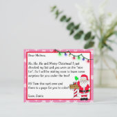 サンタ子供へーからの手紙+背面のカラーリングページ ポストカード (スタンド正面)