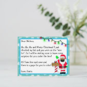 サンタ子供へーからの手紙+背面のカラーリングページ ポストカード (スタンド正面)