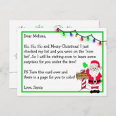 サンタ子供へーからの手紙+背面のカラーリングページ ポストカード (正面/裏面)