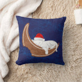 サンタ子猫とジンジャーブレッド・ムーン クッション (ブランケット)