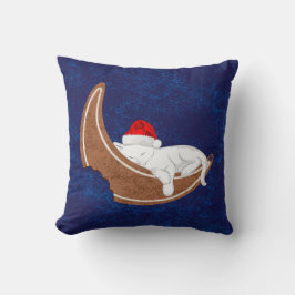 サンタ子猫とジンジャーブレッド・ムーン クッション