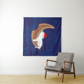 サンタ子猫とジンジャーブレッド・ムーン タペストリー (インサイチュ(横))