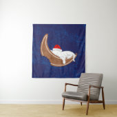 サンタ子猫とジンジャーブレッド・ムーン タペストリー (インサイチュ)