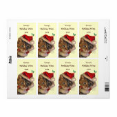 サンタ子猫クリスマスワインラベル ラベル (フルシート)