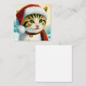 サンタ子猫バジェットミニクリスマス ノートカード (正面/裏面)