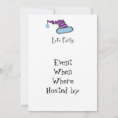 サンタ子猫ブルー招待状 招待状 (裏面)